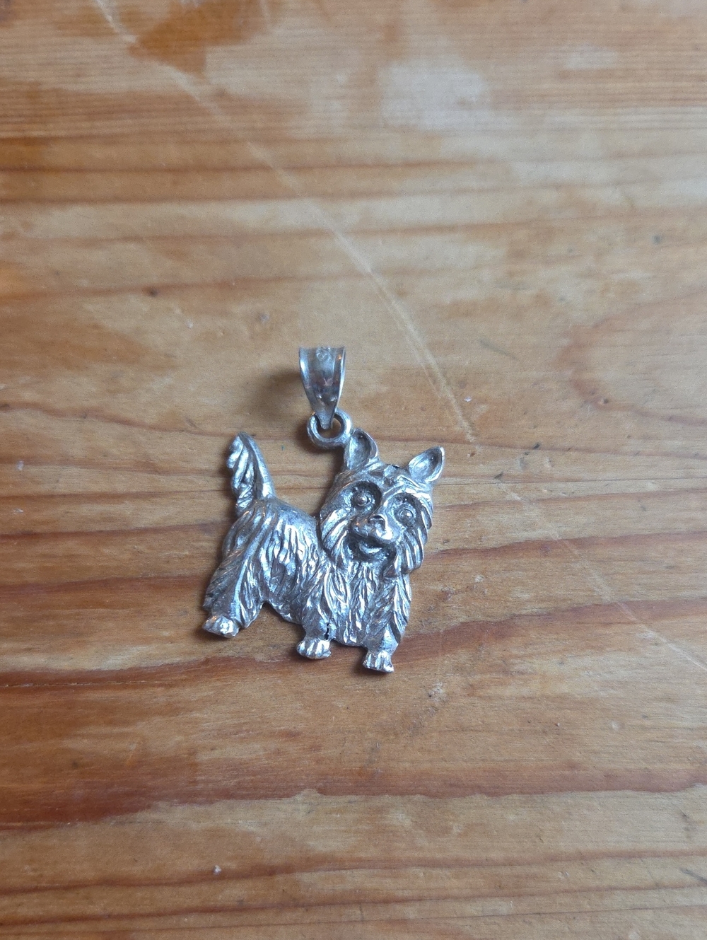 Vintage 925 Sterling Silver Yorkie Yorkshire Terrier Charm Dog Pendant